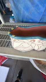 Hand-Painted Ceramic Planter with Whimsical Figures - Image 2