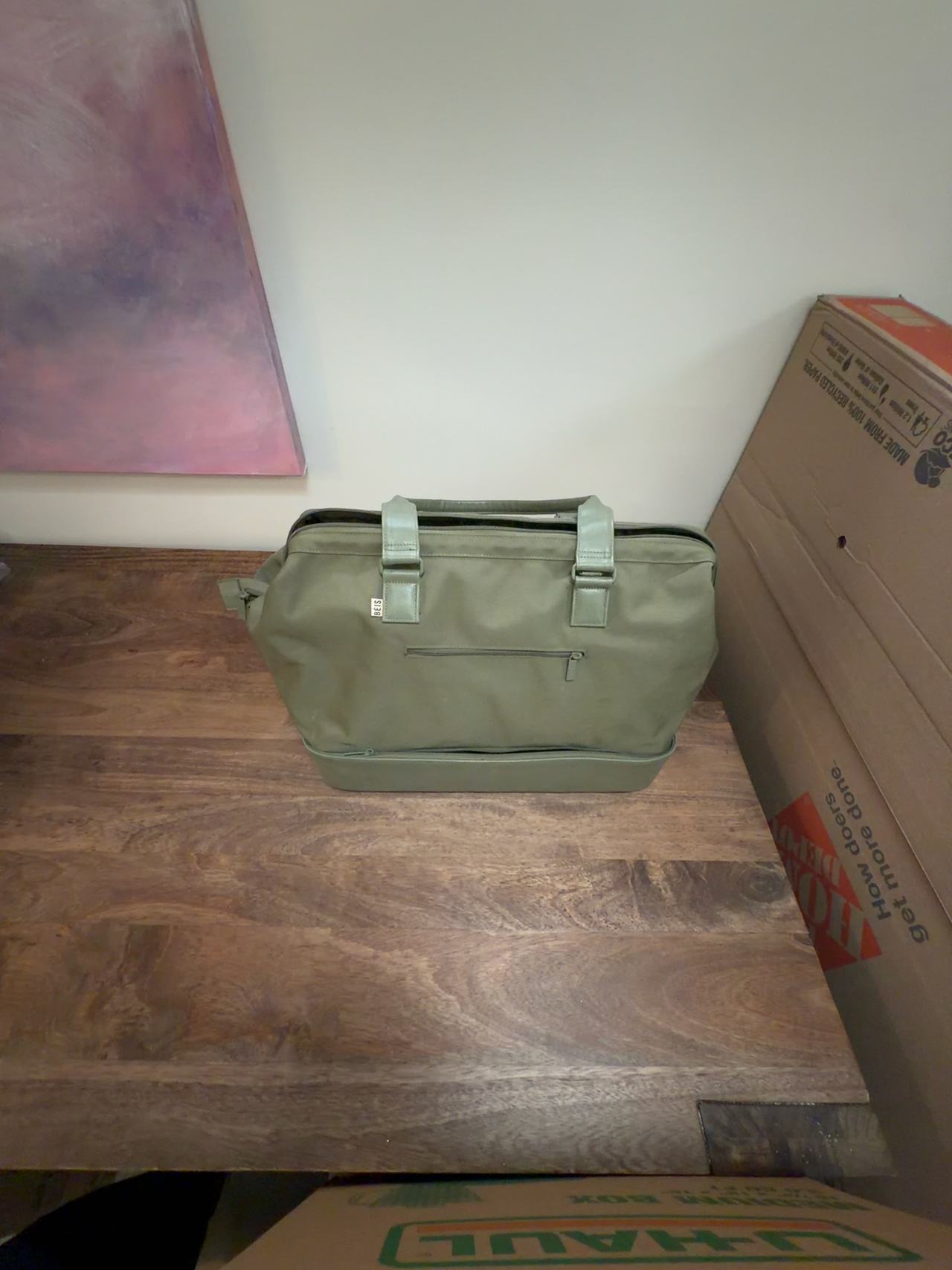 BEIS Mini Weekender Olive Duffel Bag - Like New