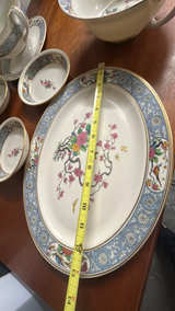 Lenox Ming Birds Oval Serving Platter " Gold Backstamp 7pcs - Image 7