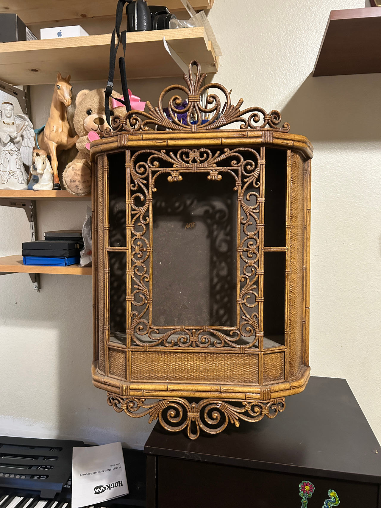 Vintage Wicker Wall Cabinet