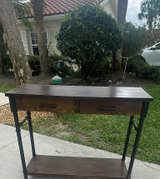 Industrial Pipe Console Table with 2 Drawers - Image 1