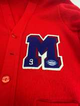 Red Vintage Varsity Letter Cardigan Sweater - Image 6