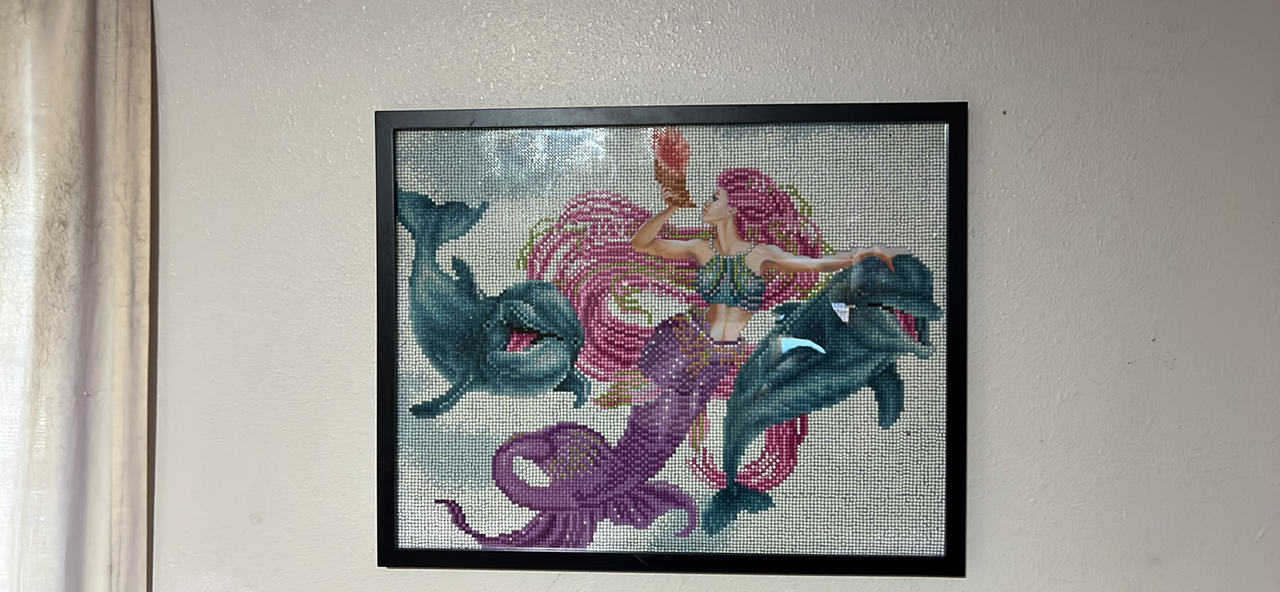 Framed Diamond Painting - Mermaid with Dolphins
