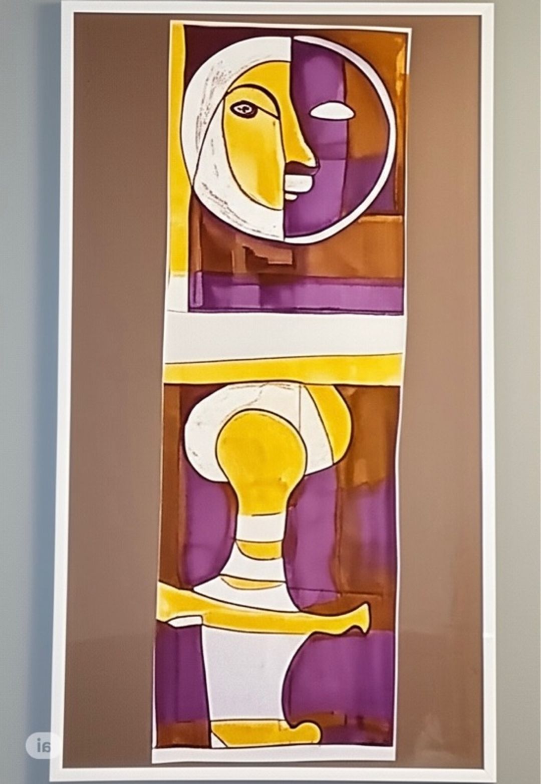 Abstract Face Painting 18" x 12" Orange