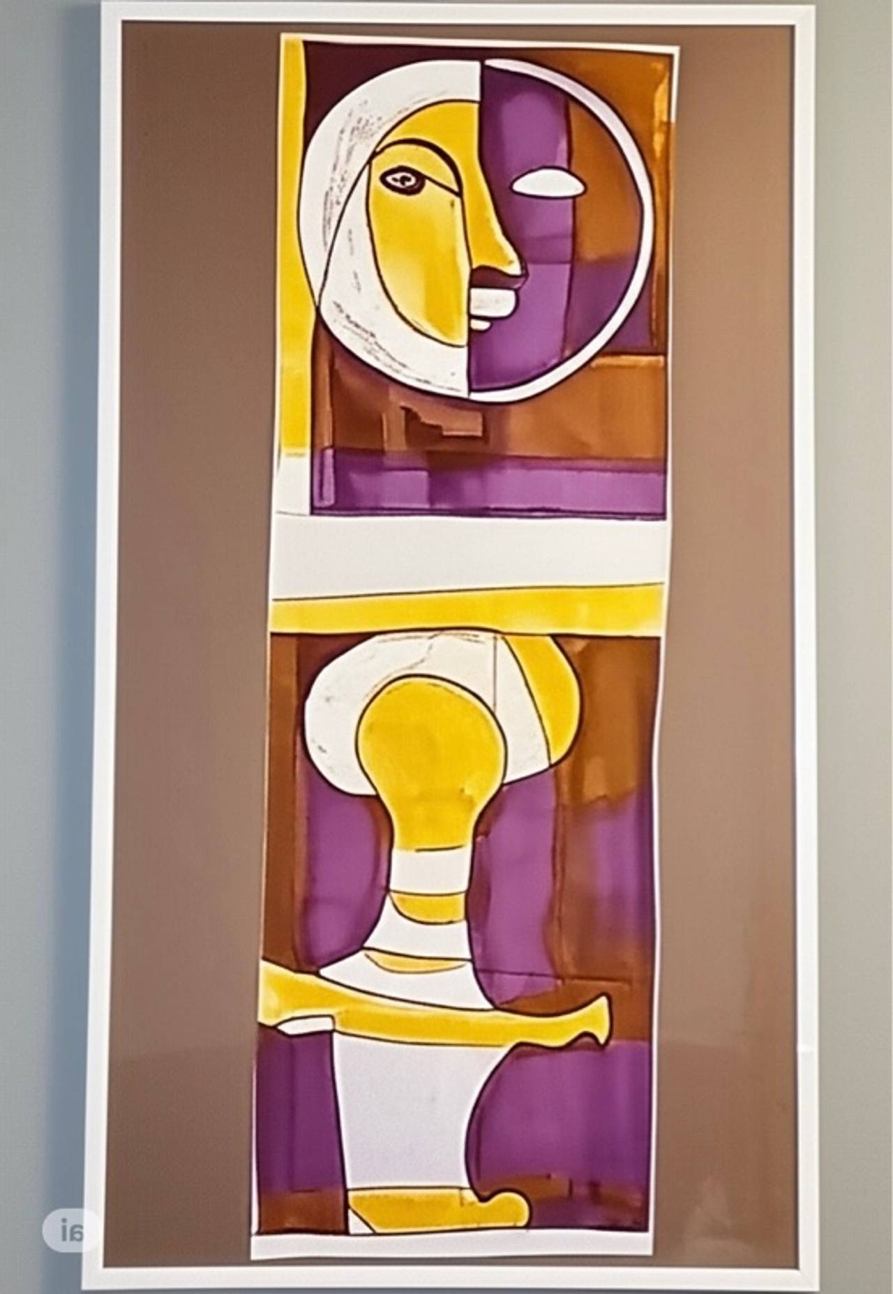 Abstract Face Painting 18" x 12" Orange