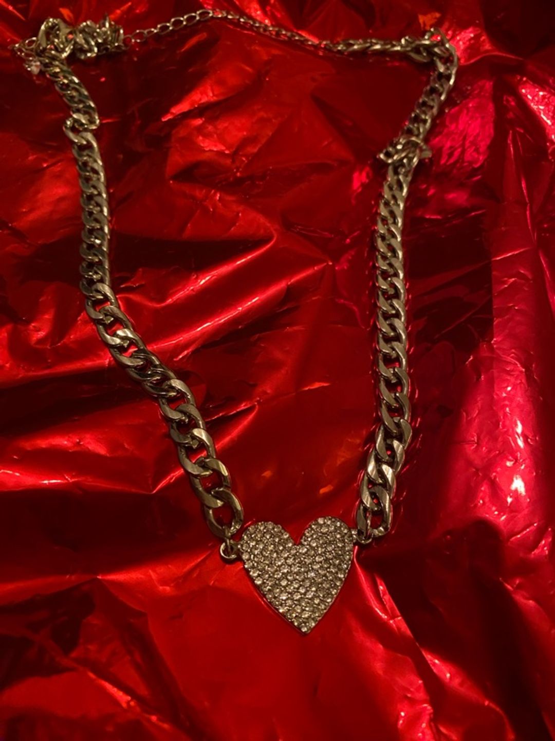Heart Chunky Cuban Link Necklace