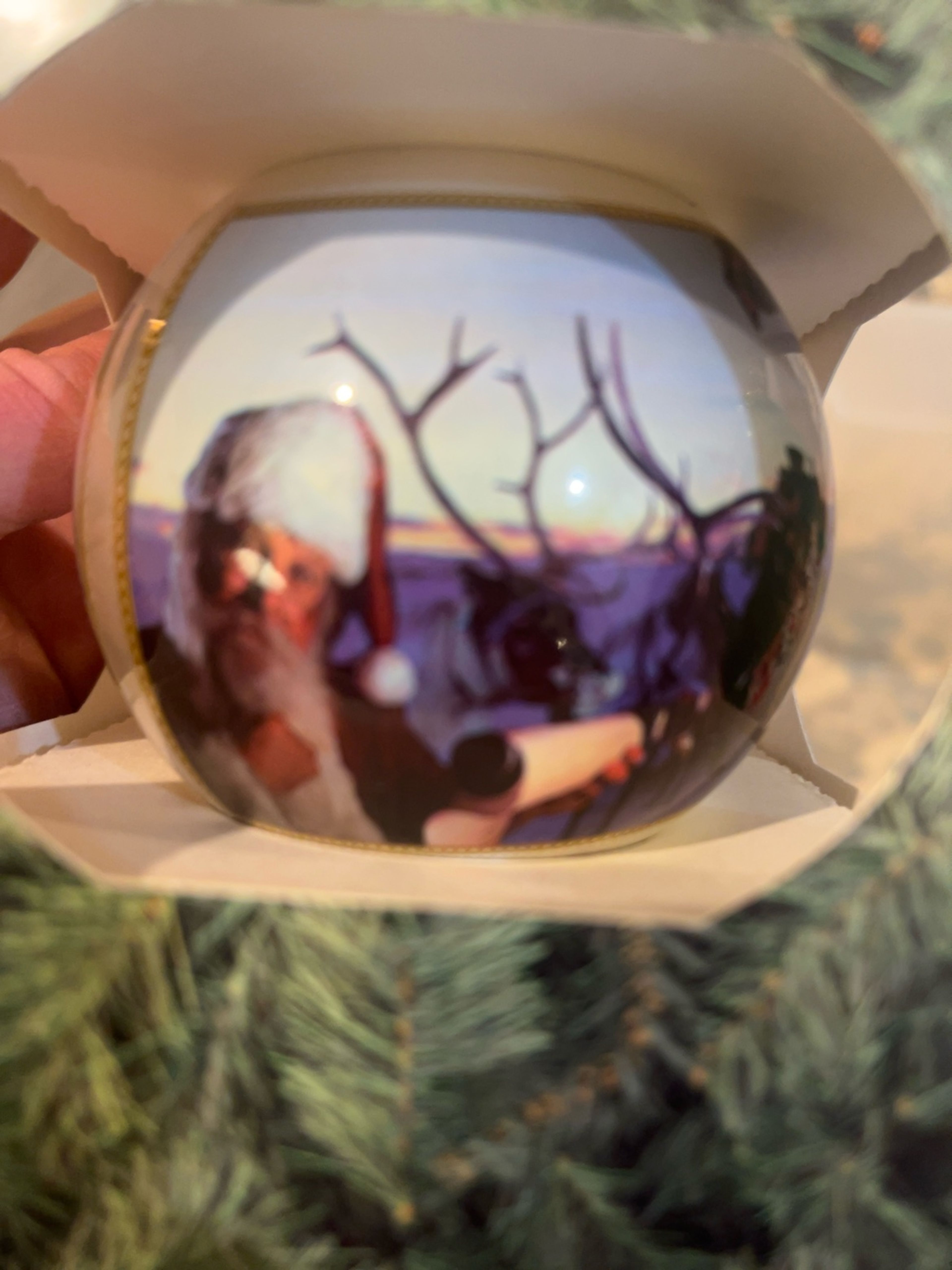 Antique Heritage Hand Painted Angel Glass Christmas Ornament