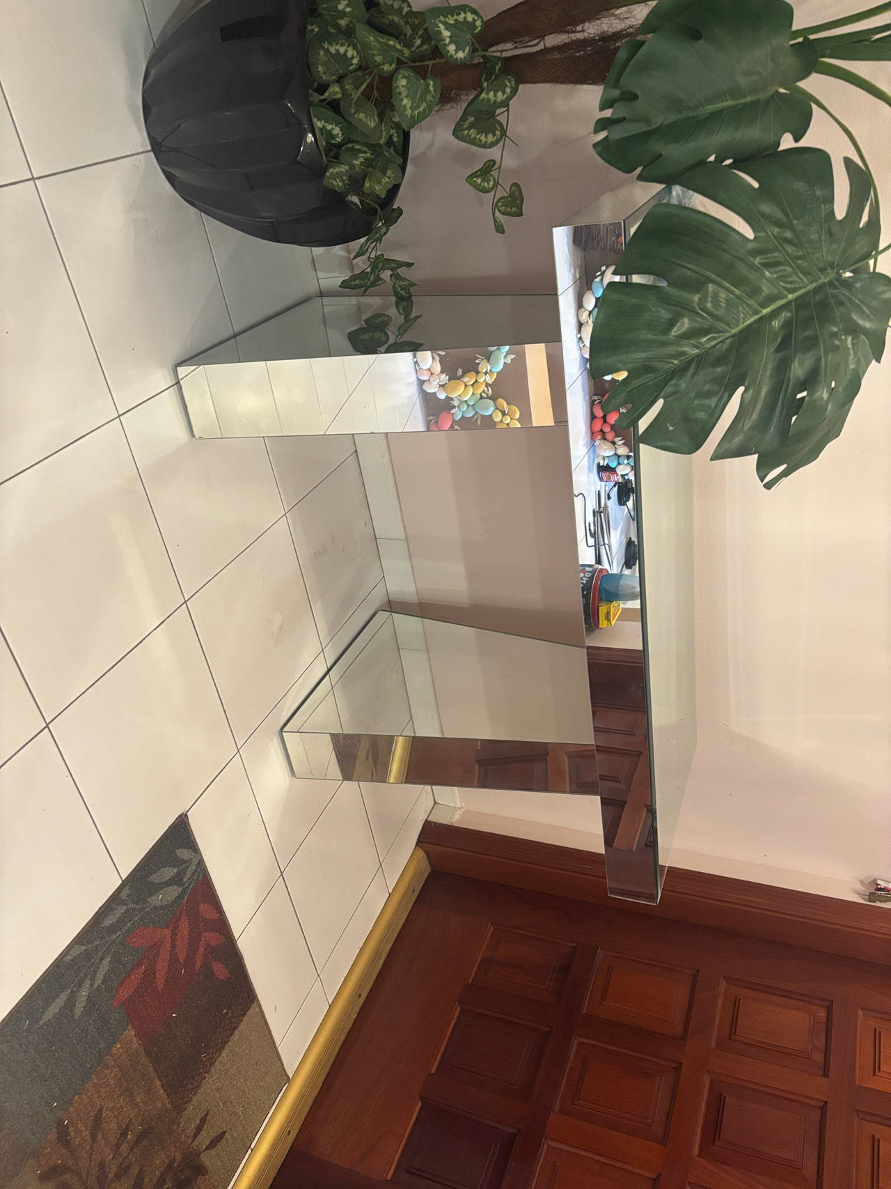 Mirrored Z-Shape Console Table
