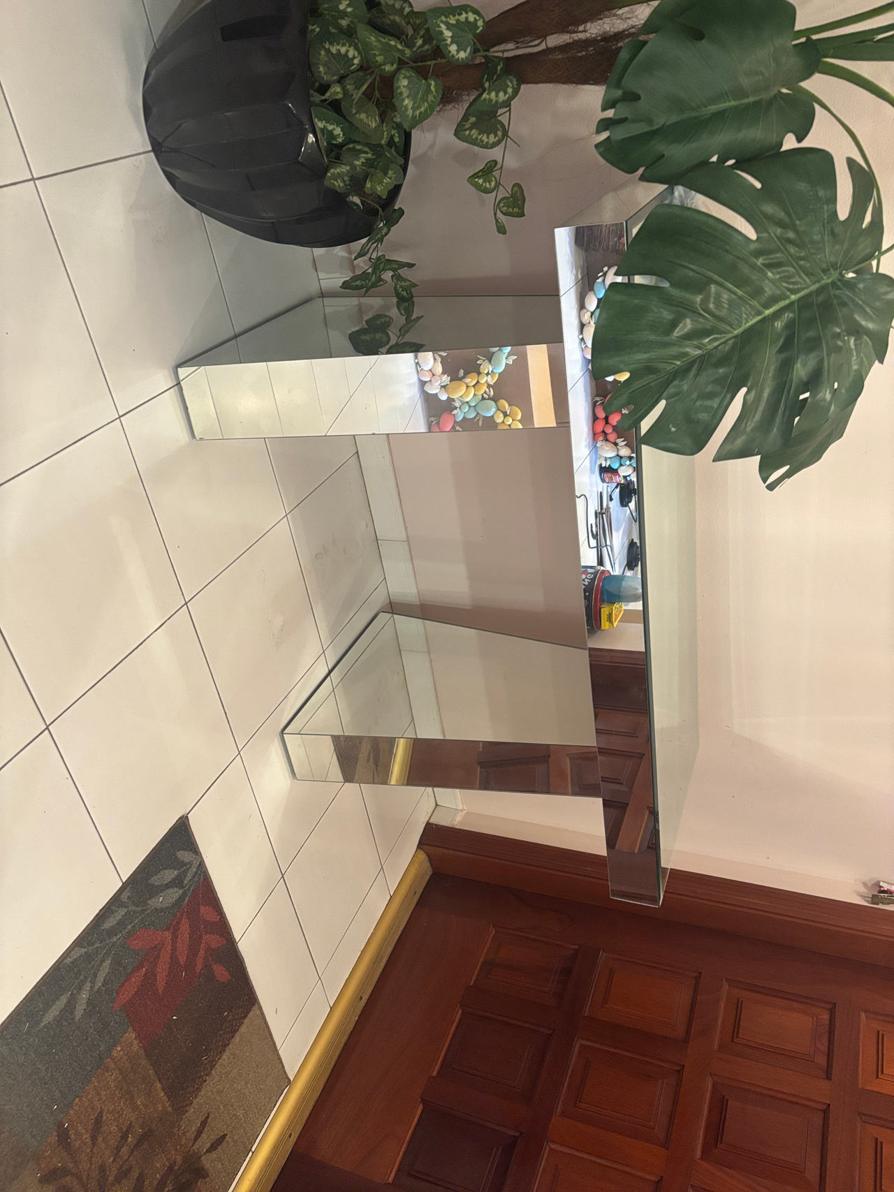 Mirrored Z-Shape Console Table