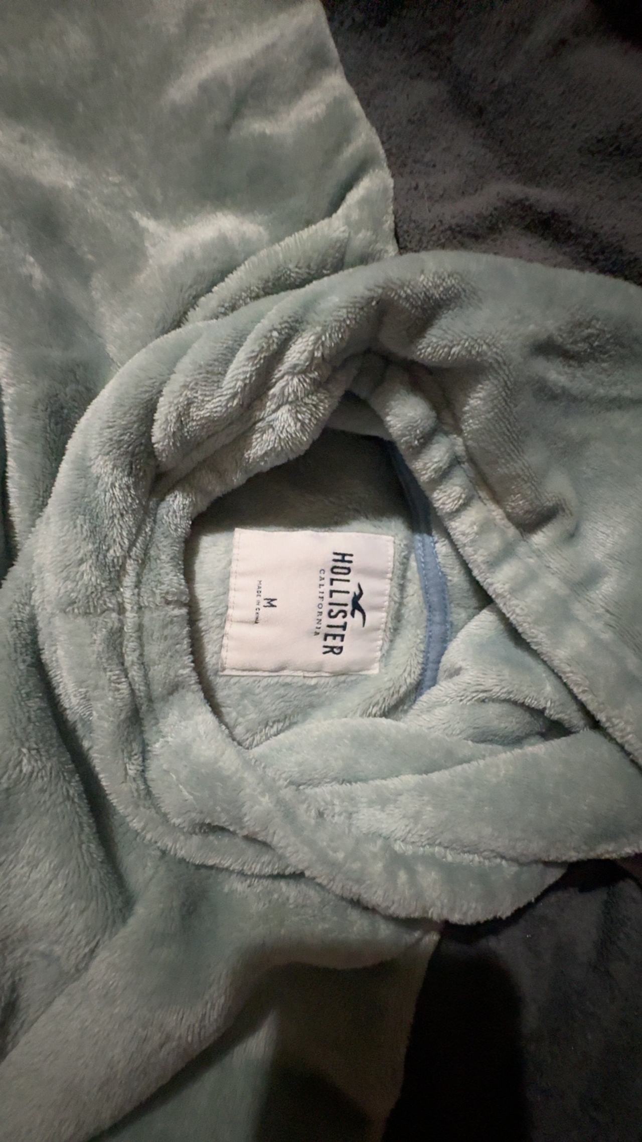 Hollister Grayish green Cropped Hoodie