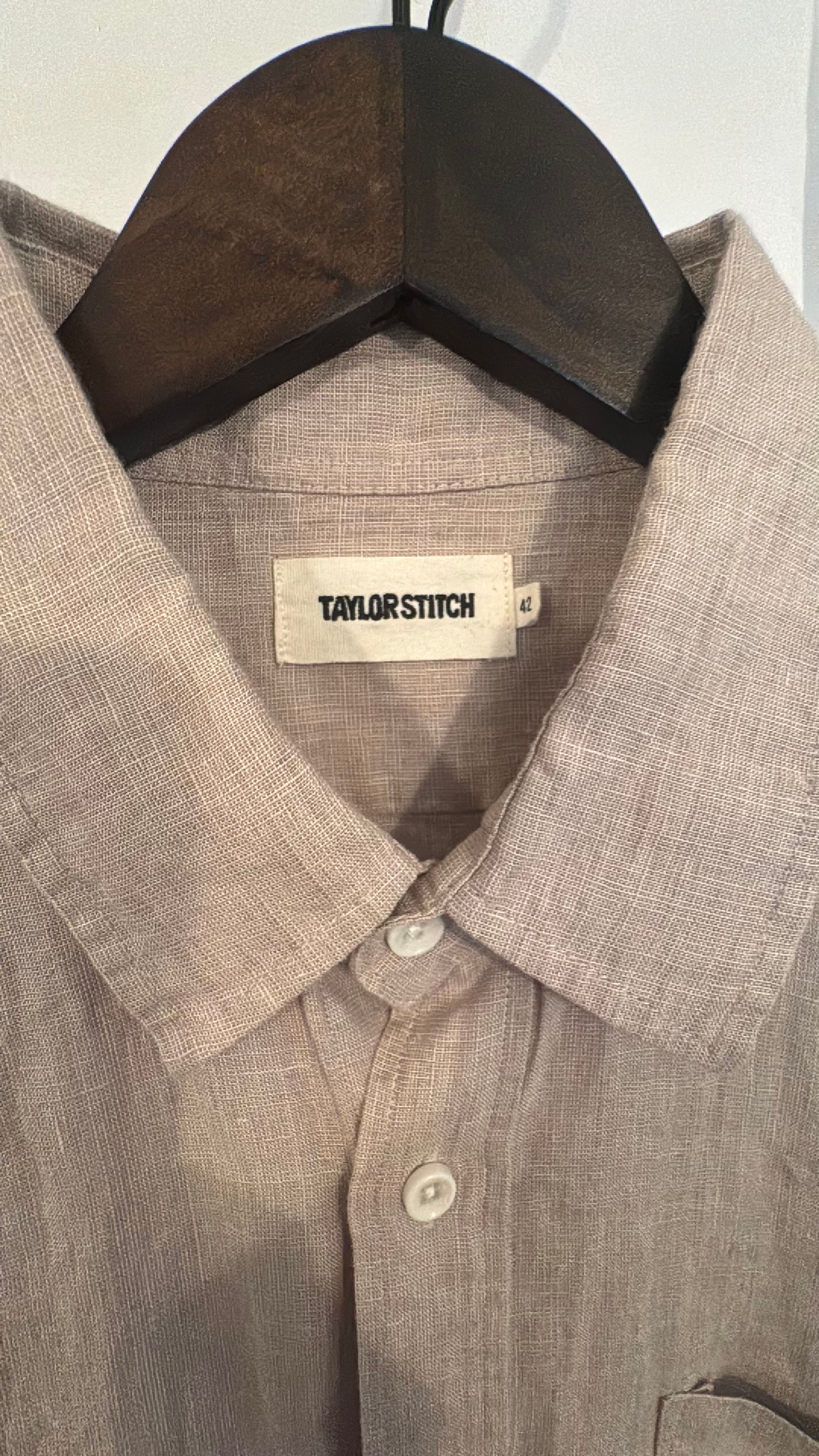 Taylor Stitch Men's Linen Short Sleeve Button-Up Shirt size 42 - Image 2