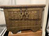 Vintage Indian Brass Embossed Dowry Chest (Pitara) - Image 1