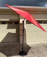 9ft Patio Umbrella and Weighted Base Crank Up - Image 5
