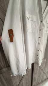 Elementz White Roll-Tab Sleeve Button Down Blouse XL - Image 4