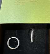 Silver Tone Cubic Zirconia Hoop Earrings - Image 1