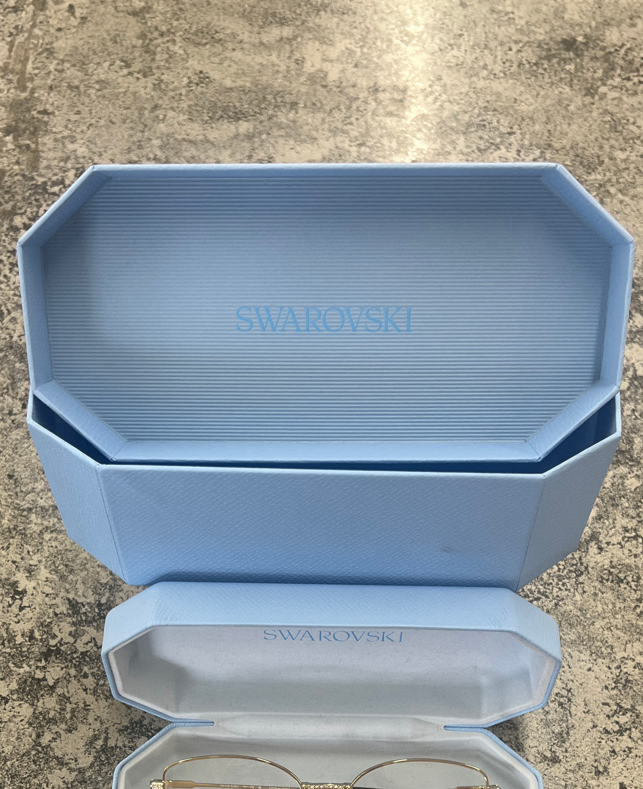 Swarovski Gold-Plated Crystal Eyeglasses
