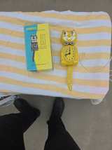Vintage Yellow Kit-Cat Klock with Rhinestones - Image 2