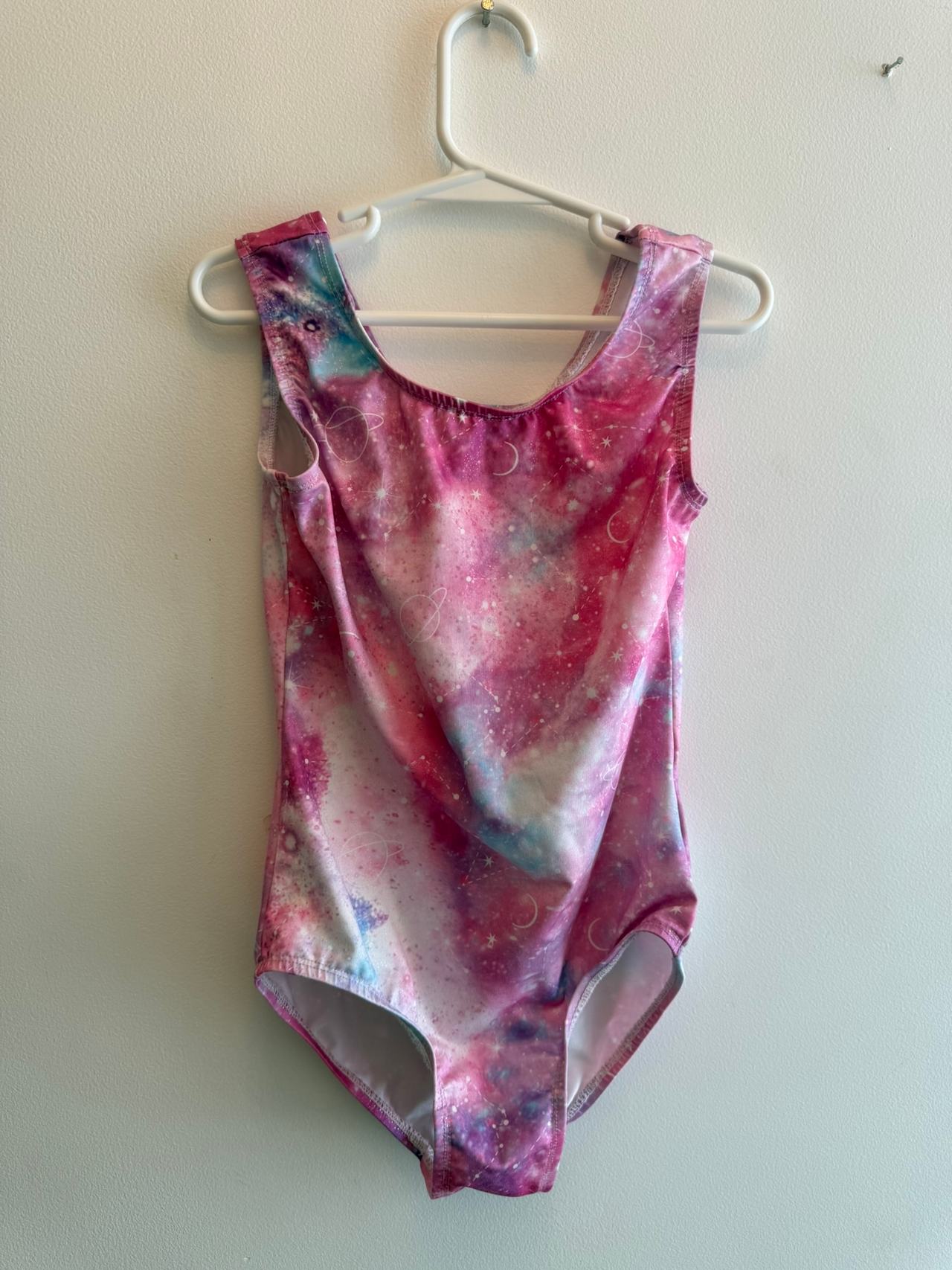 Girls Galaxy Print Gymnastics Leotard Size 8