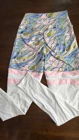Noire & Blanc Marble Print Mesh Panel Leggings - Image 4