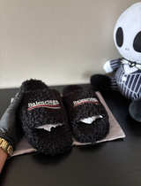 Balenciaga Faux Shearling Slides - Image 3