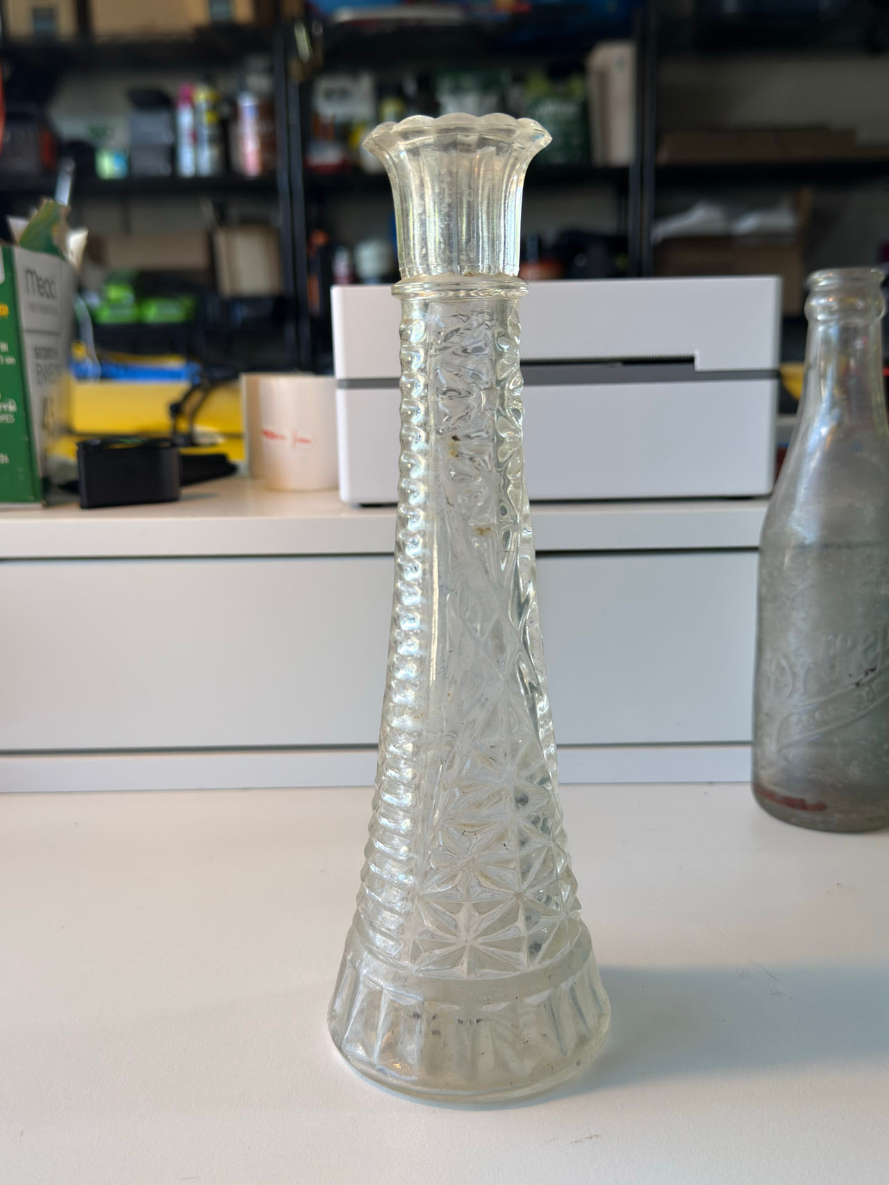 Vintage Pressed Glass Bud Vase