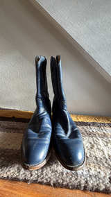 Justin Boots Roper Blue Leather Cowboy Boots: 7B - Image 3
