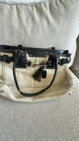 Coach Hampton Pebbled Leather Bag White/Black - Image 1