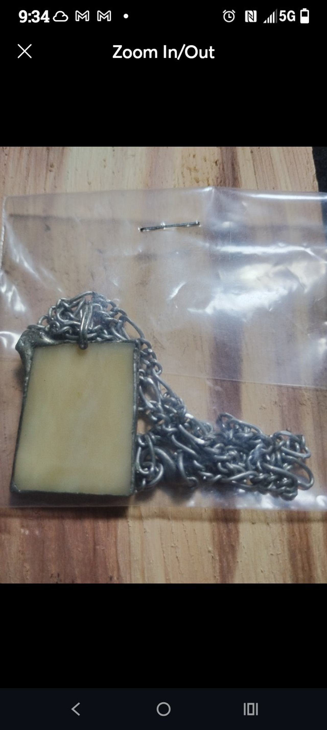 Vintage Rectangular Stone Pendant Necklace