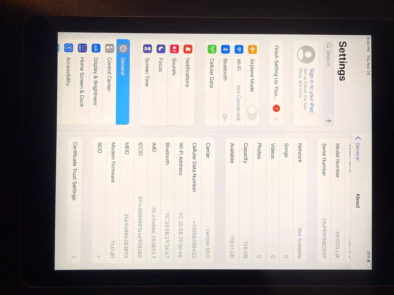 Apple iPad Air 2 128GB Wi-Fi + Cellular