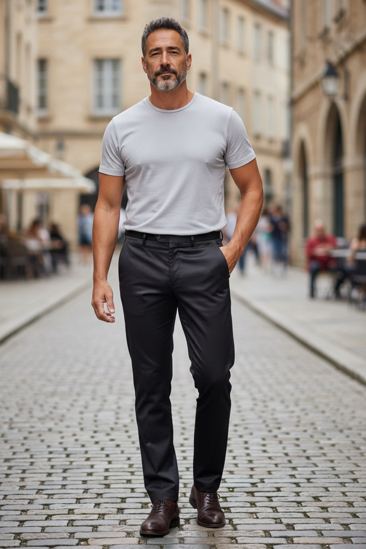 Perry Ellis Men's Slim Fit Black Chinos