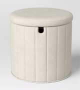 Target Folding Round Storage Ottoman Cream - Image 1