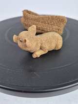 Miniature Sleeping Pig in Burlap Sack Figurine - Image 4
