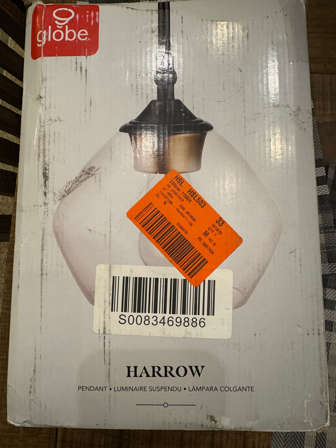 Globe Electric Harrow 1-Light Pendant