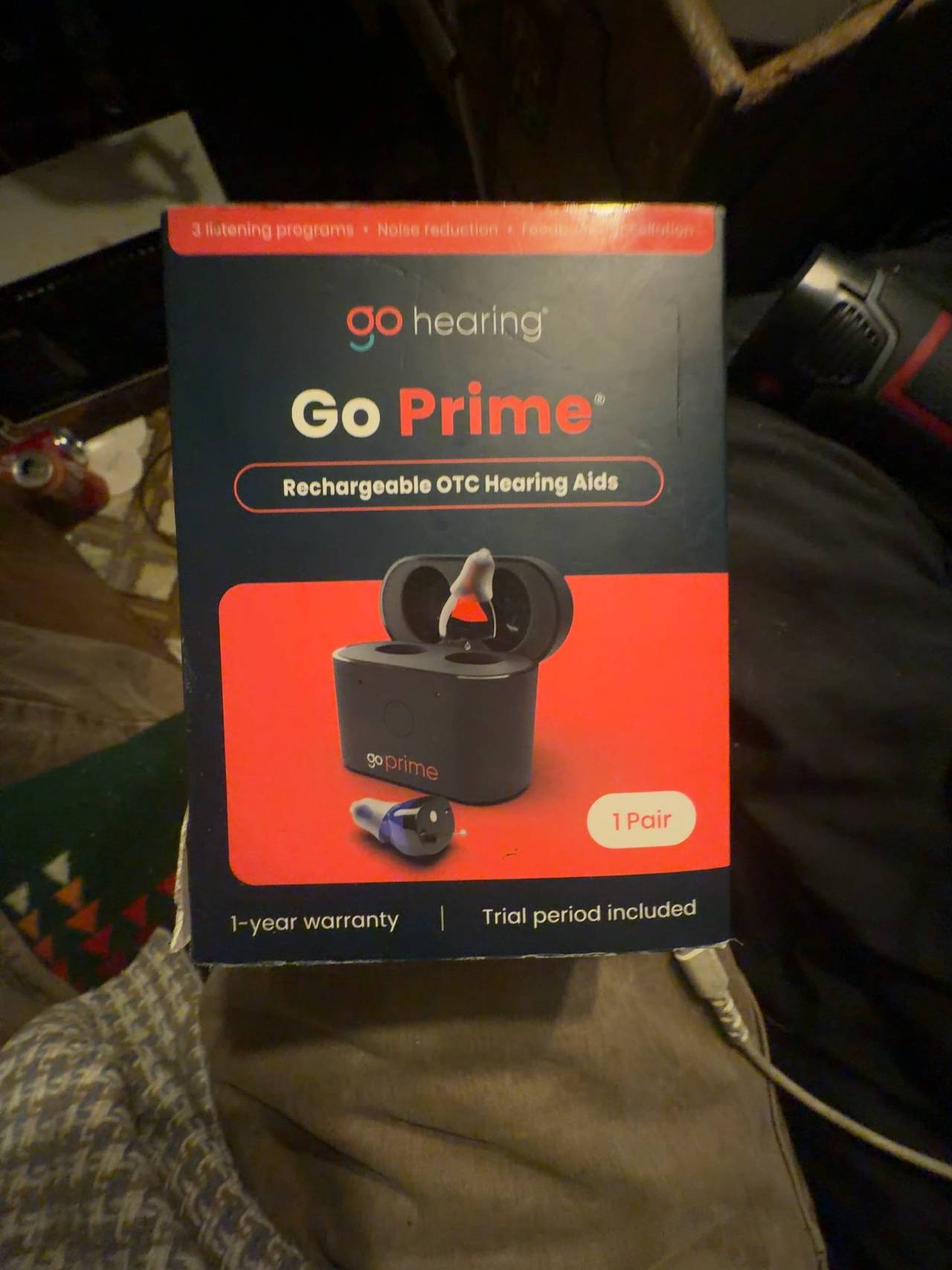 Go Hearing Go Prime Rechargeable OTC Hearing Aid - Black