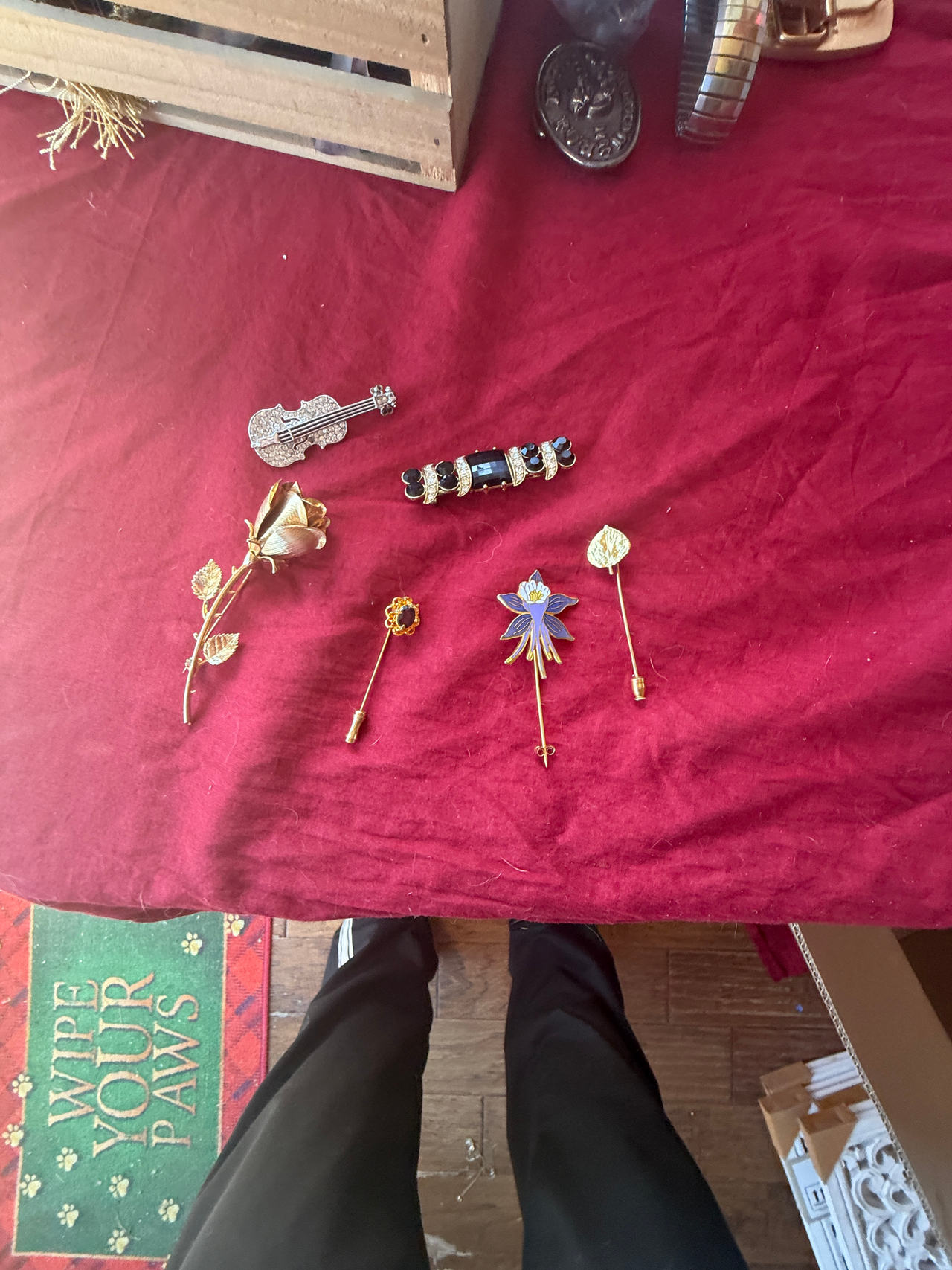 Vintage Costume Jewelry Brooch and Stick Pin Lot