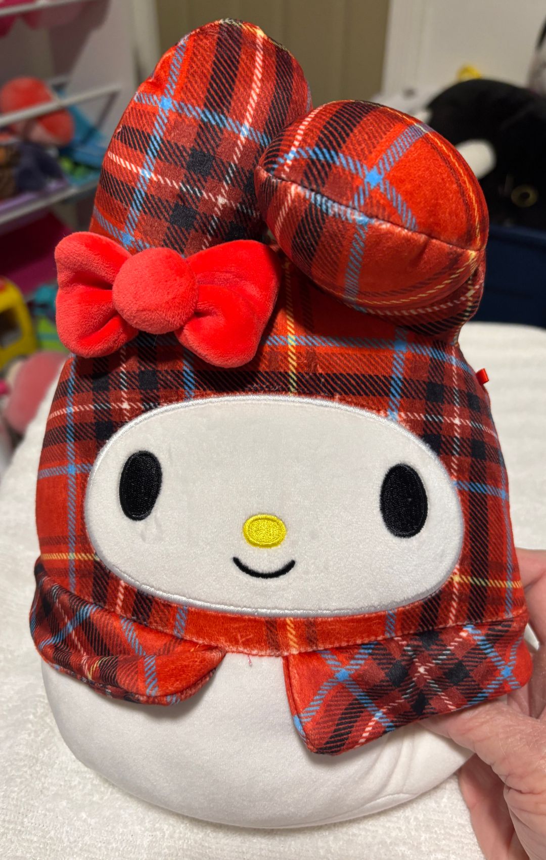 Squishmallows Sanrio My Melody Red Plaid Hoodie 8-Inch Plush