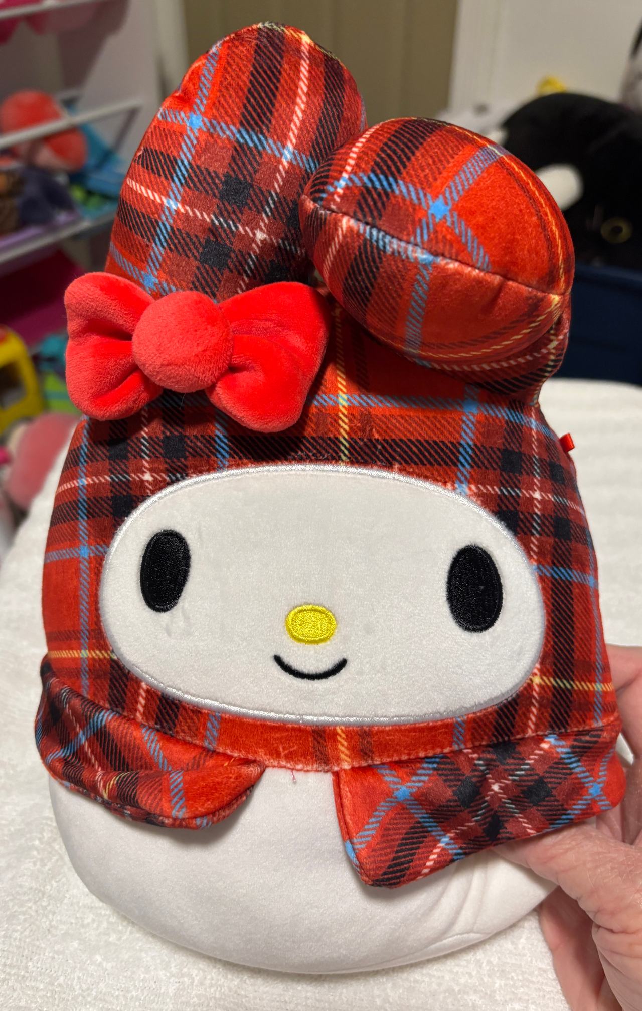Squishmallows Sanrio My Melody Red Plaid Hoodie 8-Inch Plush