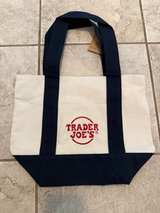 Trader Joe's Mini Canvas Tote Bag Navy Blue Limited Edition - Image 3