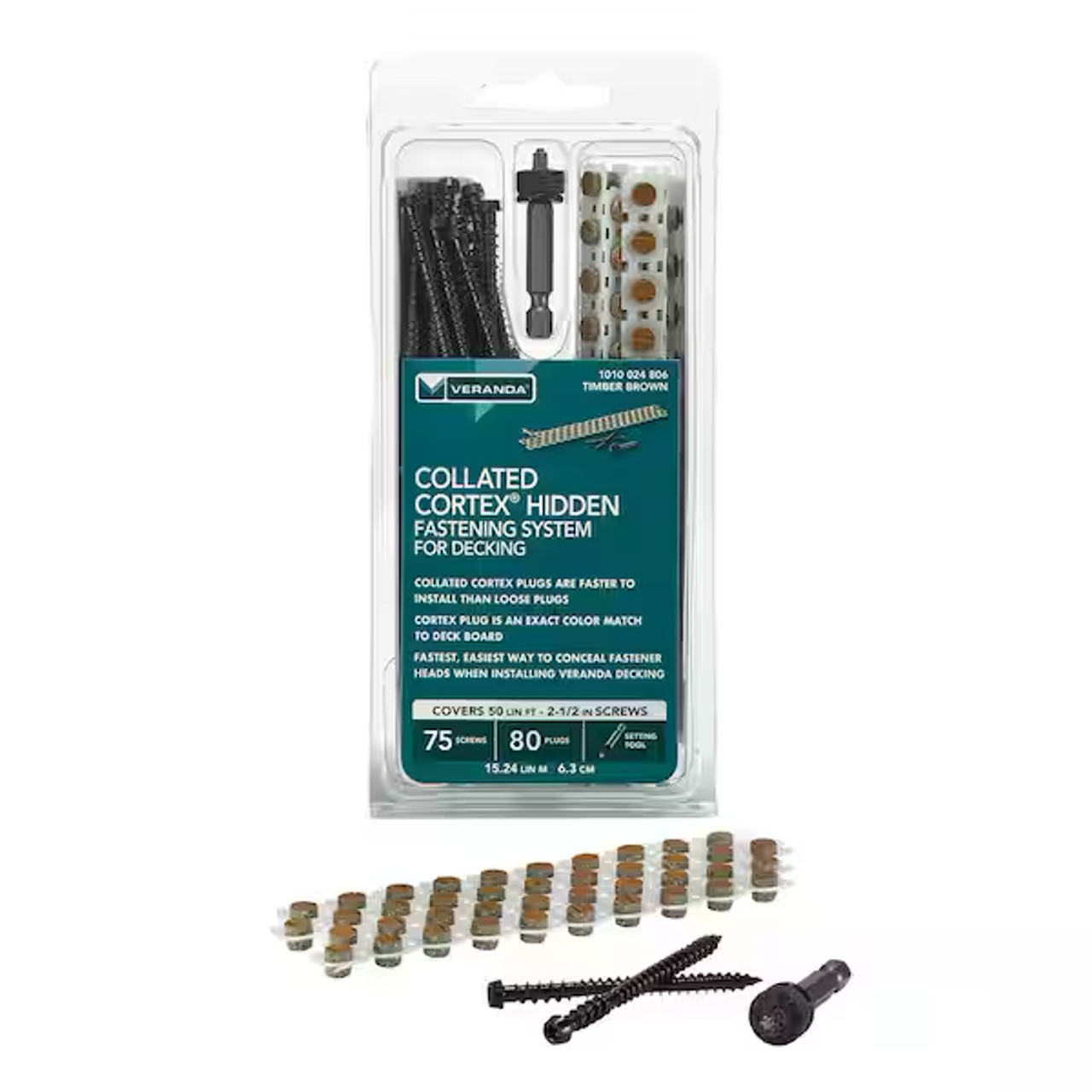 Veranda Collated Cortex Hidden Fastening System - Timber Brown