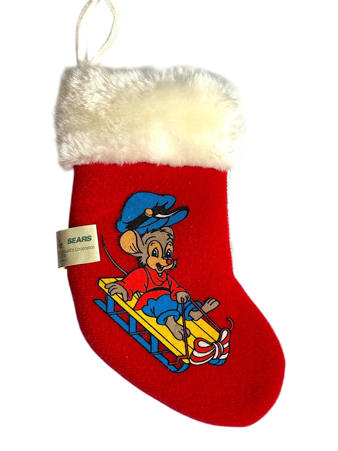 Vintage Sears An American Tail Fievel Christmas Stocking