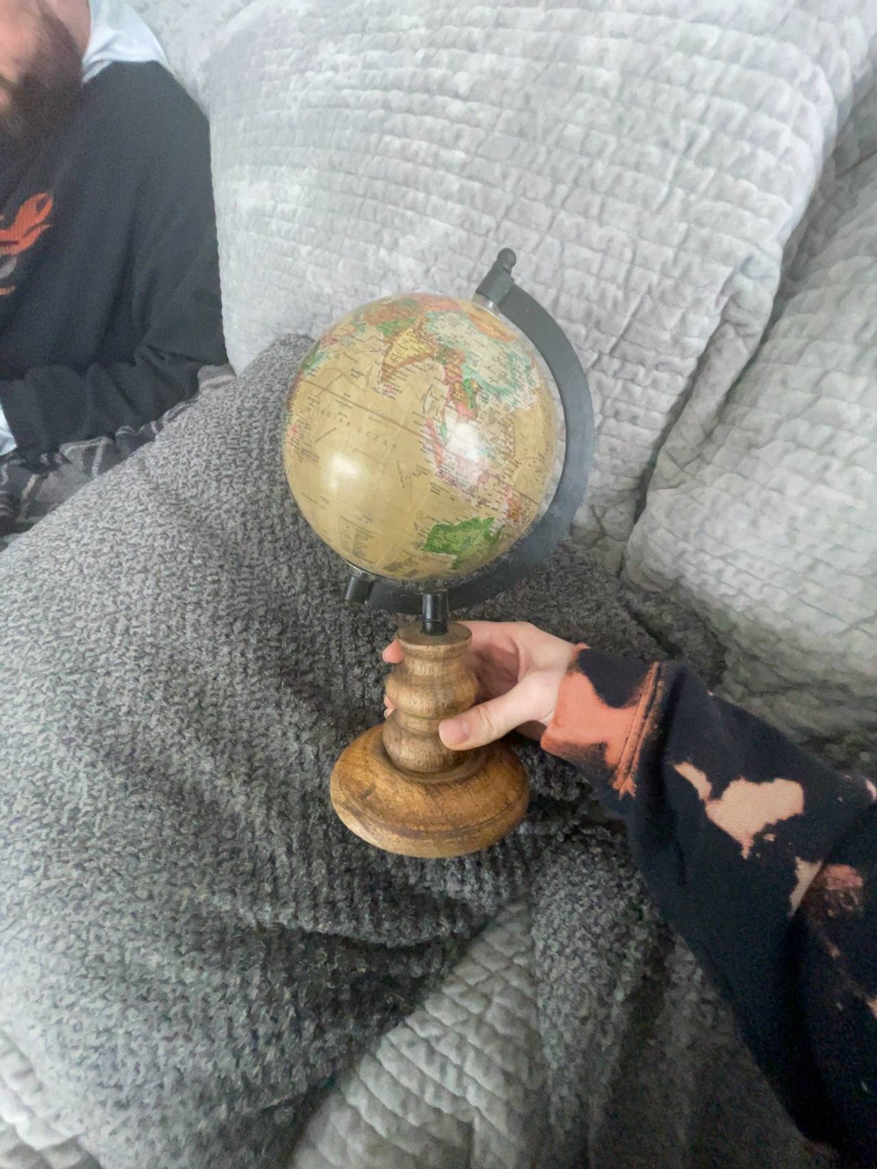 Authentic Models Antique Wooden Desk Globe with Stand