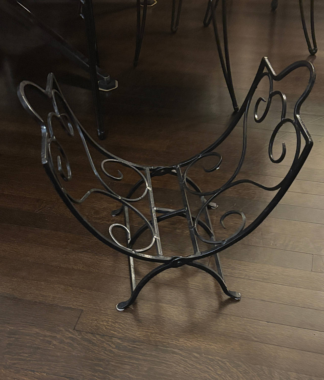 Wrought Iron Scrollwork Firewood Log Holder