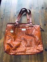 Dooney & Bourke Ostrich Leather Tote Bag Brown - Image 1