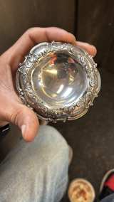 Gorham Sterling Silver Repousse Pedestal Nut Dish - Image 2