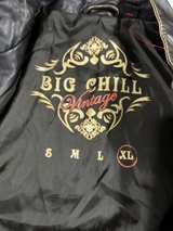 Women’s Black Leather Jacket XL Big Chill Vintage Style Ruffle Zip Up Cute Trend - Image 3
