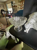 Antique EAPG Imperial Glass Thonged Star Pattern Crystal Compote Candy Dish - Image 1