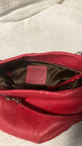 Coach Brooke Hobo Tote Red Pebbled Leather - Image 6