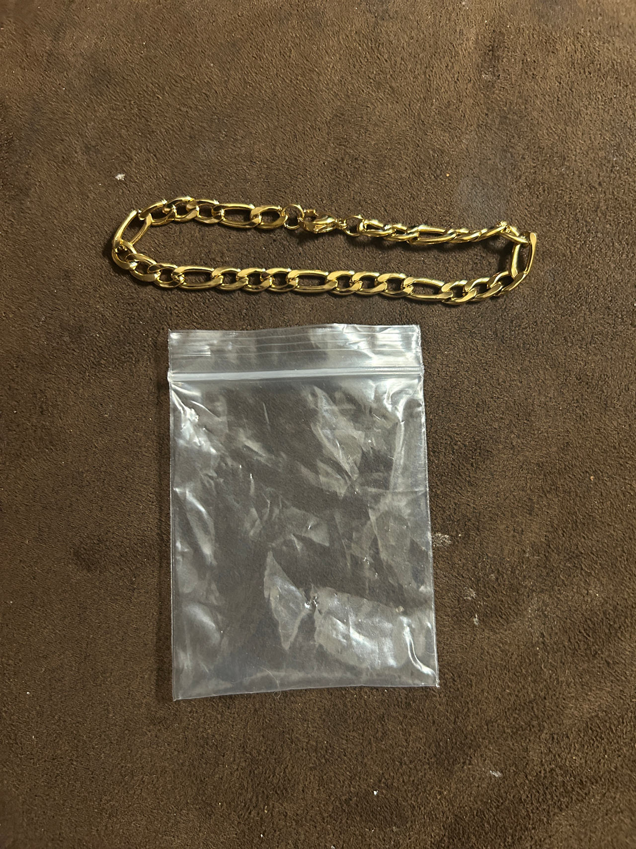 Gold Tone Figaro Link Bracelet