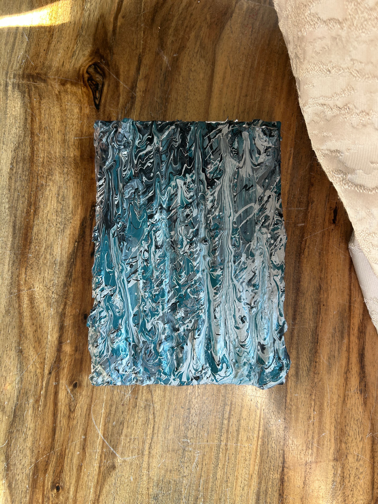 Abstract textured painting on canvas