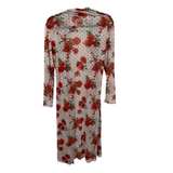 Objec Floral cover up Cardigan one size white with red roses and black polka dot - Image 2